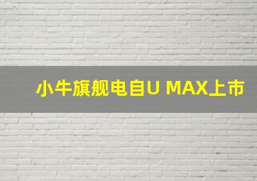 小牛旗舰电自U MAX上市